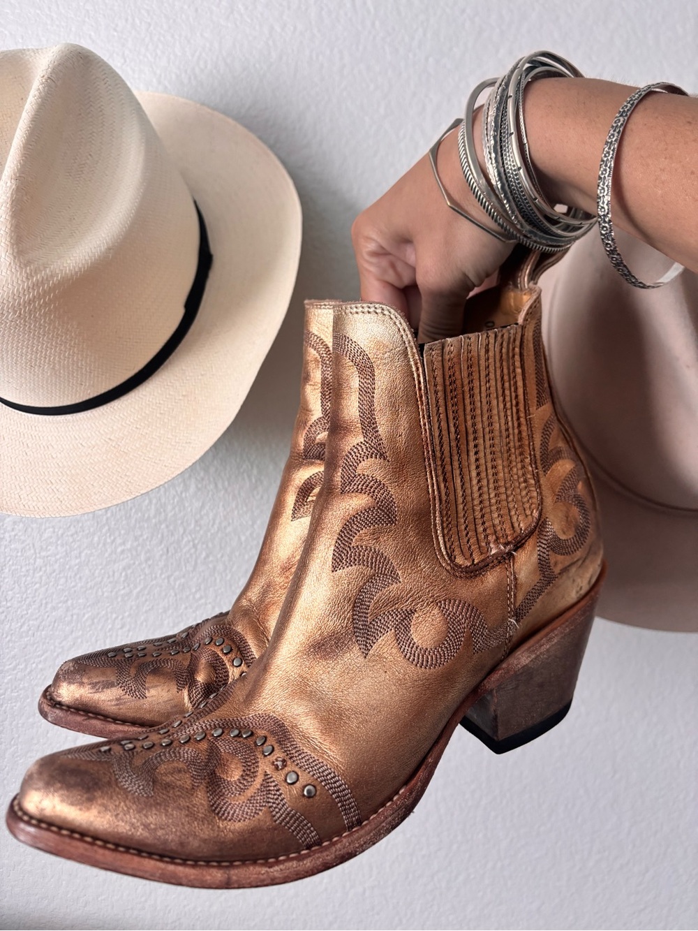 Old Gringo Gold Ankle Cowboy Boots - Picture 5 of 7
